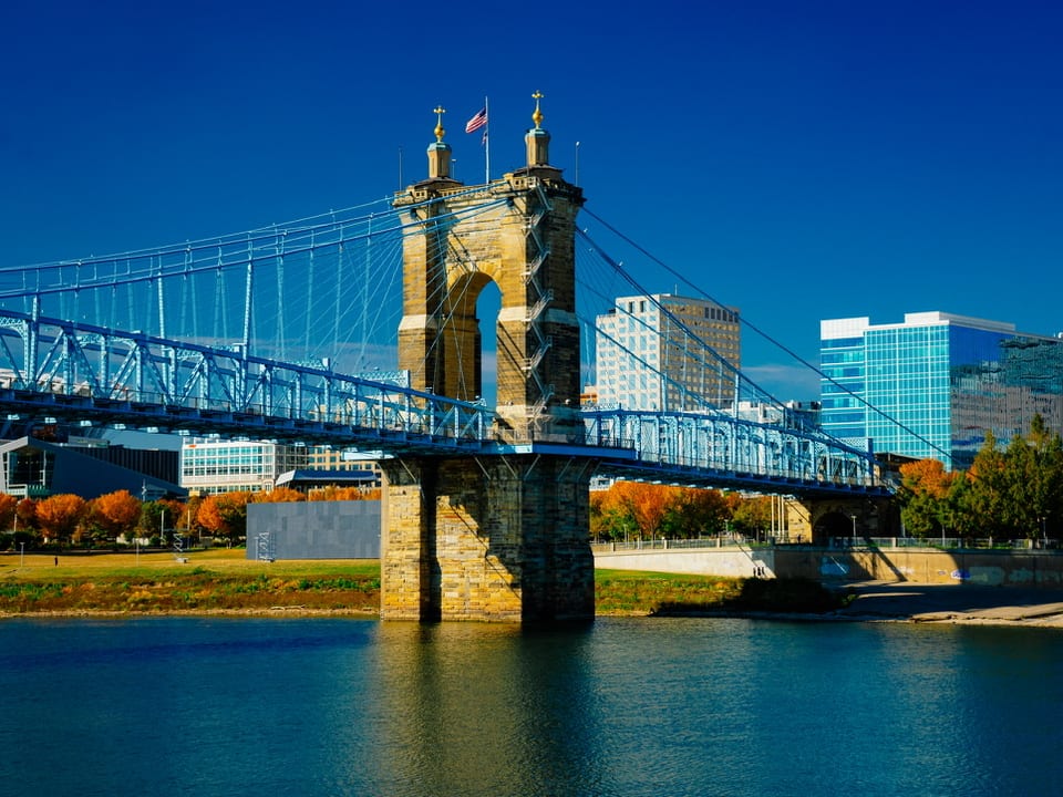Suspension bridge and city skyline from beastlyd_photos